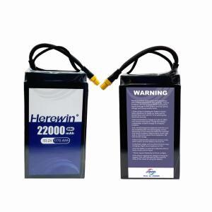 Herewin 14S1P 53.2V 25C 22000mAh 반고체 드론 배터리 (UAV 운송, 측량, 농업용 드론)