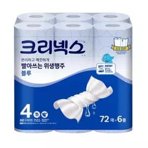 크리넥스 빨아쓰는 위생행주 블루 72매 6롤 2개