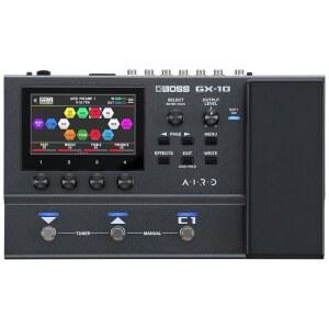 BOSS GX-10 | 컴팩트 기타 및 베이스 이펙트 프로세서 GX-100 사운드 엔진 컬러 터치 디스플레이 32암페어 유형 170BOSS 멀티 모드 풋스위치 익스프레션 페달 AIRD 기술