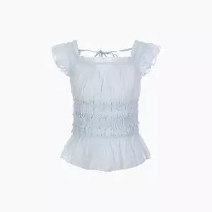 [에고이스트][BLUE LABEL] 러플 밴딩 나시 블라우스 ES2OBL10