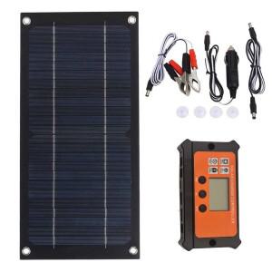 태양광 패널 10W 60W 600W12V 자동차 배터리 태양열 충전 단결정 실리콘 휴대용 키트 전동 공구