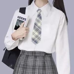 자동 체크 넥타이 아이보리 교복-WFOYFVA