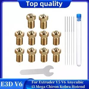 E3D V5 V6 핫 엔드 용 10Pcs V6 노즐 키트 ANYCUBIC I3 Mega A8 Prusa I3 MK3MK3S 3D 프린터 용 노즐 0.20.