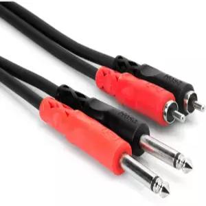 Hosa CPR-203 스테레오 인터커넥트 듀얼 1/4인치 TS와 RCA 9.8피트