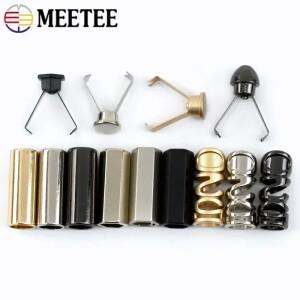 50/100피스 Meetee 6mm 금속 코드 잠금 스토퍼 로프 엔드 버튼 캡 걸이벨 버클 DIY 가방 의류 매는 밧줄 바