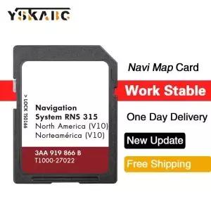 Sat Nav SD GPS 카드 RNS 315 내비게이션 폭스바겐 골프 제타 파사트 티구안 딱정벌레 자동차 2018