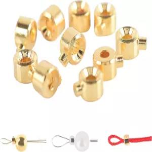 KONMAY 5월 30일 팔찌 및 목걸이용 스토퍼 크림프 비즈 18K 금도금 황금 3.2mm 사물함 분리기 보석 제작용