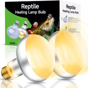 2팩 100W 파충류 열 램프 전구 UVA 주간 햇볕 일광등 수염 도마뱀 거북이용 E26 베이스