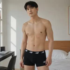 [뉴발란스] 언더웨어 남자속옷 프리미엄 3인치 트렁크 3개 세트 블랙 LAU13009-BKK