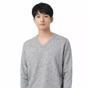 [리미드][리미드] 남성 브이넥 리브드 캐주얼 맨투맨 5C-KN-Q011