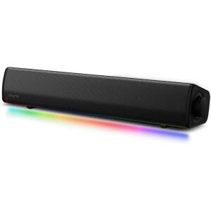사운드 블라스터 GS3 컴팩트 RGB 게이밍 사운드바 슈퍼와이드 기술 USB 블루투스 5.4 헤드폰 출력 포트를 통해 PC 및 Mac용 POWER LOGIC 공급