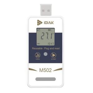M502 온도 데이터 로거 USB 온도/습도 기록기PDF 및 재사용 가능 냉장고 기록 온도계 14400점 높은 정확도지연 없음 - 1팩