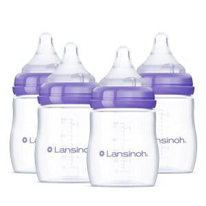 란시노 항콜릭 젖병 BPA 프리 플라스틱 5온스 4카운트 느린 흐름 젖꼭지사이즈 S 내추럴 웨이브 디자인의