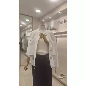 수량한정 아이잗컬렉션 실크배색 플랩 하이넥 재킷 CR4A0JK411 2749749
