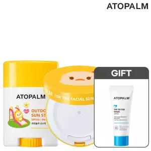 [7/13~19] 톡톡 페이셜 선팩트 15g+야외놀이 선스틱 21g 세트 (GIFT 탑투토워시 20m