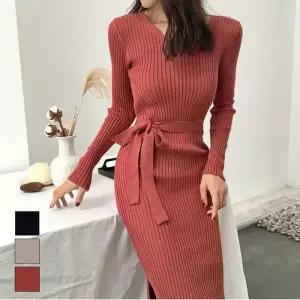 ONM 세로 패턴 슬림핏 골지 데일리 하객룩 분위기 원피스