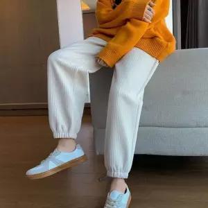 ONM 여성 2컬러 겨울 안감내피 캐주얼 골지 밴딩 조거팬츠