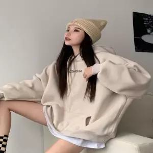 ONM 여성 3컬러 봄 가을 오버핏 영문 프린팅 후드 티셔츠