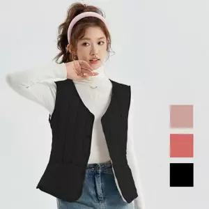 ONM 여성 겨울 따뜻한 털안감 예쁜 패턴 부드러운 조끼