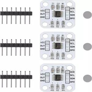 UMLIFE 3pcs AS5600 마그네틱 인코더 고정밀 센서 모듈 12비트 I2C PWM 전압 출력 비접촉 23x23mm