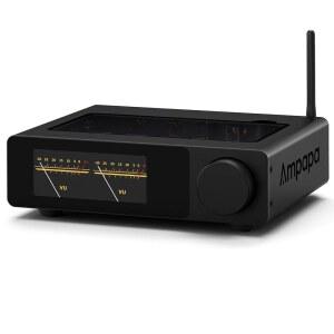 Ampapa 2 채널 블루투스 앰프 하이파이 300W X 스테레오 앰프BT 5.2 포함 HPF 디지털 VU 미터 SUB 프리아웃 TRS 밸런스 입력 홈 시어터 책장 스피커용 톤 컨트롤 및 리모컨D1