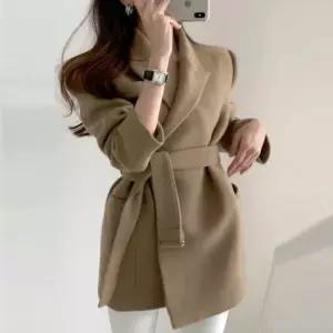 코트 미디라인 모직 여성겨울모직코트 연말모임룩코디 허리벨트 TD-1005164