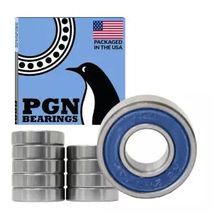 PGN 10팩 R62RS 베어링 윤활 크롬강 밀폐 볼 고무 씰 및 고RPM 지지력을 갖춘 3/8인치 x7/8인치 x9/32