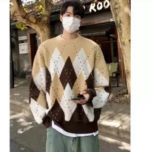 포인트 남성 도톰한짜임 부드러운 긴팔 니트 니트맨투맨 컬러조합