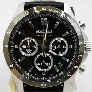 Seiko 세이코 [세금포함] [정품] Spirit SBTR021 블랙 크로노그랩 쿼츠 가죽 band Men 시계 New in Box 패