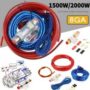 자동차 오디오 스피커 와이어링 키트 파워 60 AMP 퓨즈 거치대 라인 부품용 18GA 1500W