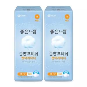 좋은느낌 좋은순면 팬티라이너, 롱, 69매, 2개