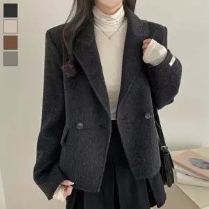 여성자켓 보온성 베이직 기본라인 자켓 모직 미디엄 코트 가을겨울