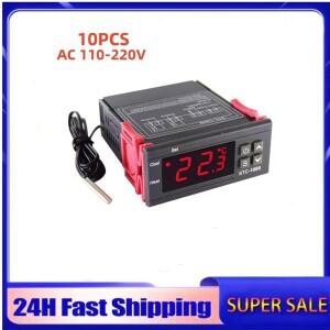 10PCS STC-1000 디지털 온도 컨트롤러 조절기 인큐베이터 릴레이 가열 냉각 220V