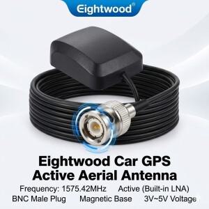 에이트우드 자동차 액티브 GPS 마그네틱 마운트 안테나 BNC 수컷 커넥터 아바르텐 푸로노 가민 호환 노스스