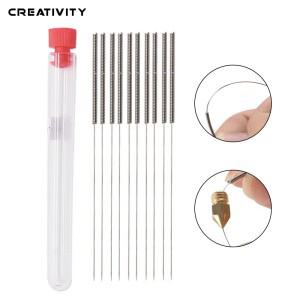 10pcs 3D 프린터 노즐 청소 키트 0.2/0.25/0.3/0.35/0.4mm 스테인레스 스틸 바늘 클리너