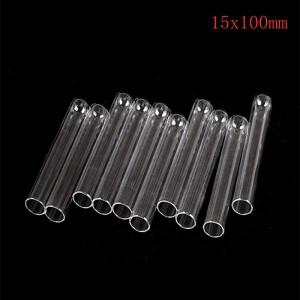 고온 방지 투명 유리 블로우 튜브  길고 두꺼운 벽  실험실 용품    15x100mm  로트당 10 개