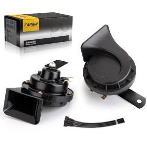 패빈 혼 12V 자동차 경적 시끄러운 듀얼 톤 방수 전기 달팽이 경적 키트 12V 차량용 블랙(블랙 혼, 12V) 범용