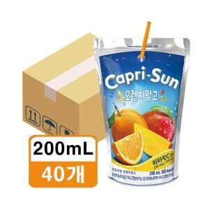농심 카프리썬 오렌지망고 아이들 간식 음료 200ml x 40개W