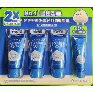 센카 퍼펙트 휩 페이셜 워시 에이 120g x 3개입+40g/폼클렌저/클렌징/클렌징제품/거품많은클렌져/세안용품