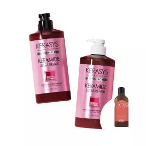 케라시스 케라마이드 극손상 울트라 리페어 샴푸 1L+트리트먼트 1L+샴푸 180ML