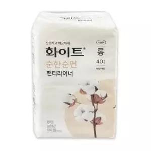 생리대 IS-SA 화이트 순한순면 팬티라이너 롱 40개입