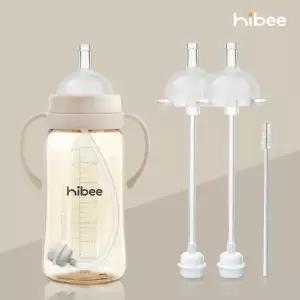 [보리보리/하이비]100% 국내제조 하이비  더블하트, 모윰, 유미 젖병 등 호환 추달린 젖병 빨대 1단계 2P