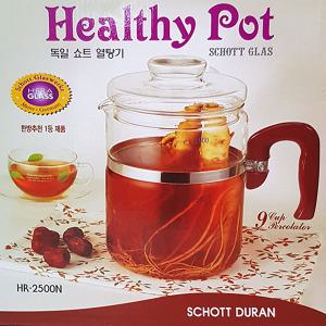 독일약탕기 쇼트글라스2500ml 대용량 유리약탕기 홍삼주전자 유리주전자 유리포트