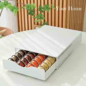홈카페 커피캡슐 보관함 철제서랍 40구 화이트 홀더