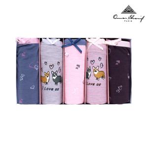 OWP5011 오마샤리프 면스판미디여성팬티5매입