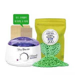 남자 셀프왁싱 워머기 하드왁스맨 혼자왁싱 브라질리언 겨드랑이 팔 다리 코털 제모크림 k-100 200g 세트