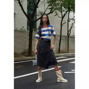 [LAP] (레인) 레터링 밴드 랩스커트 AQ7WS860_DG