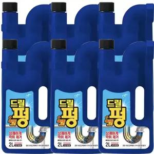 피죤 드릴펑  2L x 6개 배수구 세정제 배관청소