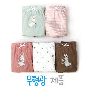 아동팬티 5매입 귀여운 유아 아동 초등학생팬티 순면팬티 90사이즈까지