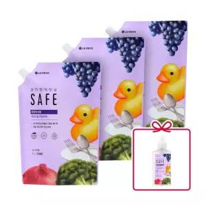 세이프 주방 세제 천연미네랄 오리지널 리필 1L 3개+특별증정(385ml1개)